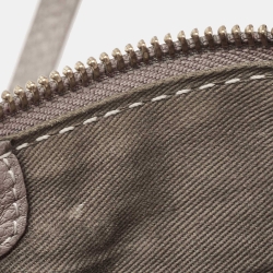 Pre Owned Chloe Grey Leather Mini Marcie Double Carry Crossbody Bag