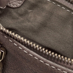 Pre Owned Chloe Grey Leather Mini Marcie Double Carry Crossbody Bag