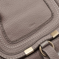 Pre Owned Chloe Grey Leather Mini Marcie Double Carry Crossbody Bag