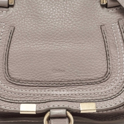 Pre Owned Chloe Grey Leather Mini Marcie Double Carry Crossbody Bag