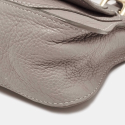 Pre Owned Chloe Grey Leather Mini Marcie Double Carry Crossbody Bag