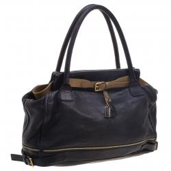 Pre Owned Chloe Metallic Black Leather Tote