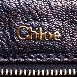 Pre Owned Chloe Metallic Black Leather Tote