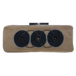 Pre Owned Chloe Beige Suede Embroidered Clutch