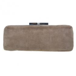 Pre Owned Chloe Beige Suede Embroidered Clutch