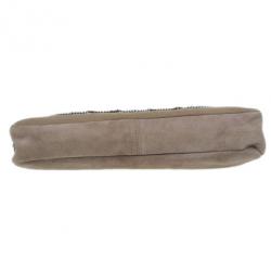 Pre Owned Chloe Beige Suede Embroidered Clutch