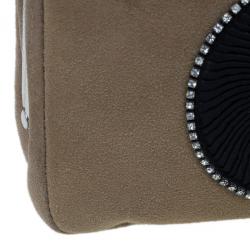 Pre Owned Chloe Beige Suede Embroidered Clutch