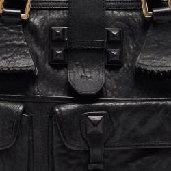 Pre Owned Chloe Black Pebbled Leather Elvire Satchel