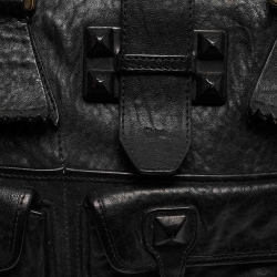 Pre Owned Chloe Black Pebbled Leather Elvire Satchel