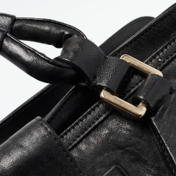 Pre Owned Chloe Black Pebbled Leather Elvire Satchel
