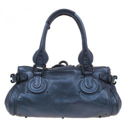 Pre Owned Chloe Electric Blue Paddington Shoulder Bag