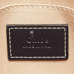 Chloe Beige/Black Canvas and Leather Small Woody Tote