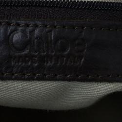 Pre Owned Chloe Brown Multicolored Embroidery Crescent Hobo