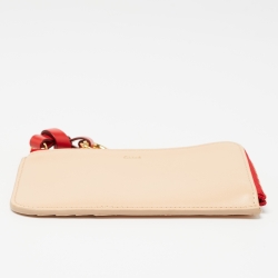 Pre Owned Chloe Beige Leather Alphabet Coin Purse