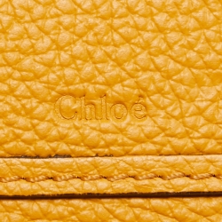 Pre Owned Chloe Yellow/Natural Raffia and Leather Mini Marcie Basket Bag