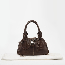 Pre Owned Chloe Dark Brown Leather Paddington Zipped Satchel