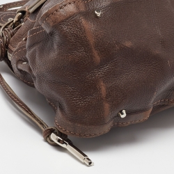 Pre Owned Chloe Dark Brown Leather Paddington Zipped Satchel