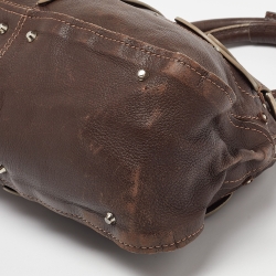 Pre Owned Chloe Dark Brown Leather Paddington Zipped Satchel