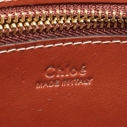 مملوكة مسبقًا Chloe Brown/Beige Wool and Leather Small Woody Tote