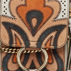 Chloe Grey/Multicolor Leather and Suede Mini Faye Day Backpack