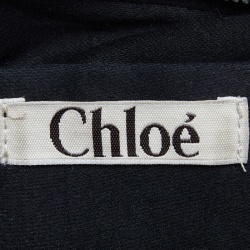 Pre Owned Chloe Black Canvas Metal Embellished Crescent Hobo