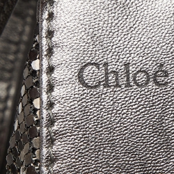 مملوكة مسبقًا Chloe Metallic/Silver Mesh and Leather Chainmail Hobo