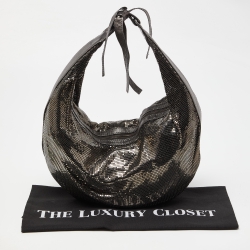 مملوكة مسبقًا Chloe Metallic/Silver Mesh and Leather Chainmail Hobo