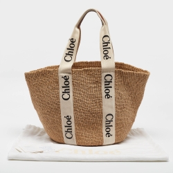 Pre Owned Chloe Natural Fibers Large Woody Tote