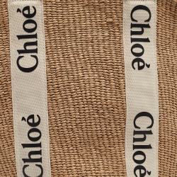 Pre Owned Chloe Natural Fibers Large Woody Tote