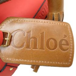 Pre Owned Chloe Coral Polyvinyl Eden Crossbody Bag