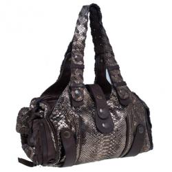 Pre Owned Chloe Bronze Python Silverado Satchel