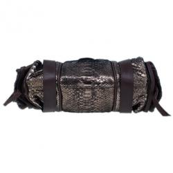 Pre Owned Chloe Bronze Python Silverado Satchel