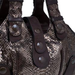 Pre Owned Chloe Bronze Python Silverado Satchel