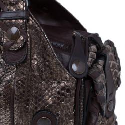 Pre Owned Chloe Bronze Python Silverado Satchel