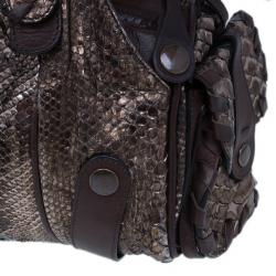 Pre Owned Chloe Bronze Python Silverado Satchel