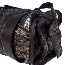Pre Owned Chloe Bronze Python Silverado Satchel