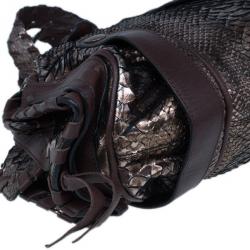 Pre Owned Chloe Bronze Python Silverado Satchel