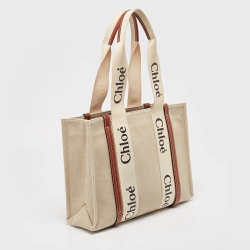 مملوكة مسبقًا حقيبة يد توتس كلوي وودي جلد وصوف أسود/رصاصي متوسطة