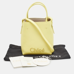 Pre Owned Chloe Yellow Leather Micro Sense Tote
