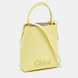 Pre Owned Chloe Yellow Leather Micro Sense Tote
