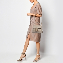 مملوكة مسبقًا Chloe Motty Grey Leather Mini Tess Day Top Handle Bag