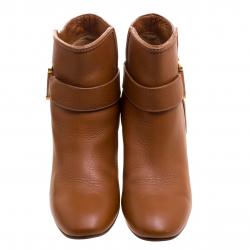 Pre Owned Chloè Brown Leather Ankle Boots Size 40