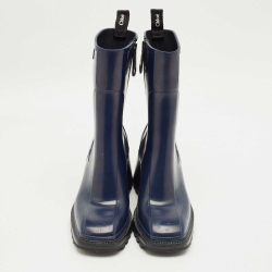 Pre Owned Chloe Navy Blue Rubber Betty Rain Boots Size 40