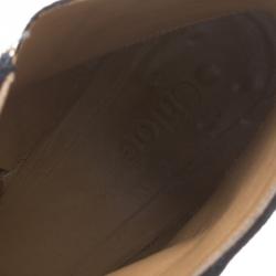 Pre Owned Chloe Black Suede Suzanna Studded Ankle Boots Size 36