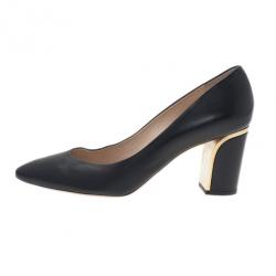 Pre Owned Chloe Black Leather Beckie Pumps Size 42