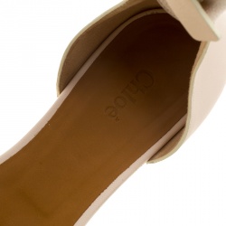 Pre Owned Chloe Two Tone Leather Ankle Cuff Flat Sandals Size 41