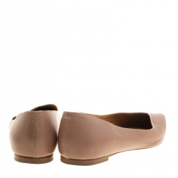 Pre Owned Chloe Beige Leather Pointed Toe Ballet Flats Size 37.5