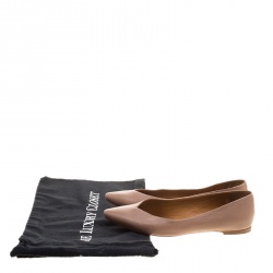 Pre Owned Chloe Beige Leather Pointed Toe Ballet Flats Size 37.5