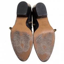 Pre Owned Chloe Black Leather Suzanna Studded Ankle Boots Size 36