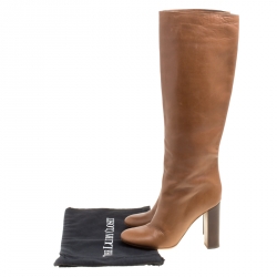 Chloe Brown Leather Knee High Boots Size 39